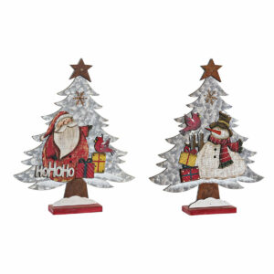 christmas bauble dkd home decor wood (2 pcs) (33 x 6 x 39.5 cm)