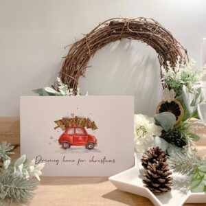 driving home for christmas seasonal wall home decor print